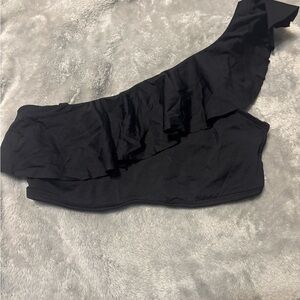 Kona Sol Elegant Black One-Shoulder Top swim